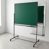 Поворотная двухсторонняя меловая магнитная доска 100&times;120 см (зеленая) в темном каркасе