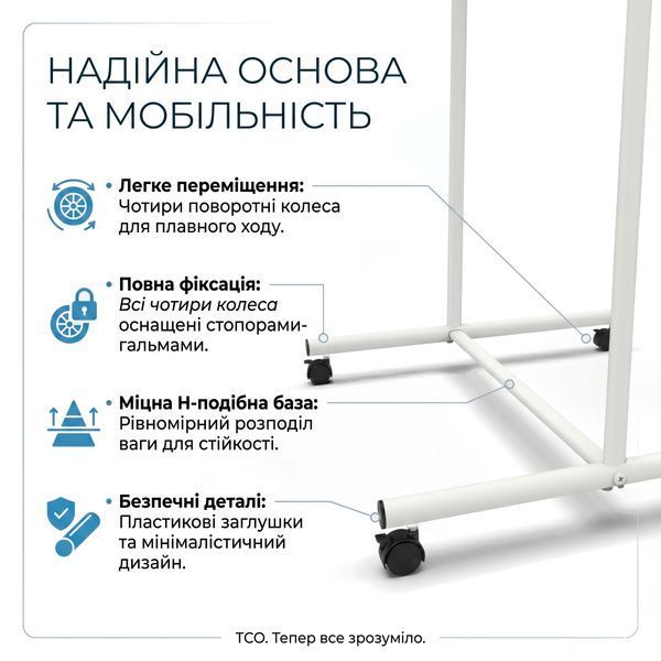Поворотна двустороння маркерно-крейдяна магнітна дошка 100&times;150 см (біла зелена) в світлому каркасі